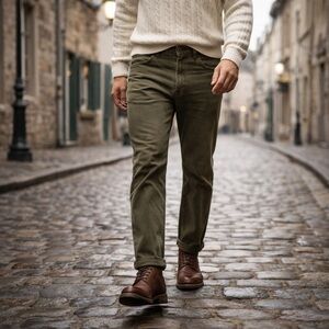 Polo Ralph Lauren Classic Fit Jeans Olive Straight Leg Mens 34x30
